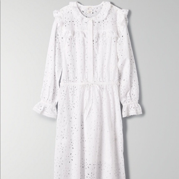 Aritzia wilfred Gaia dress - white eyelet - worn once - size L - Picture 5 of 9